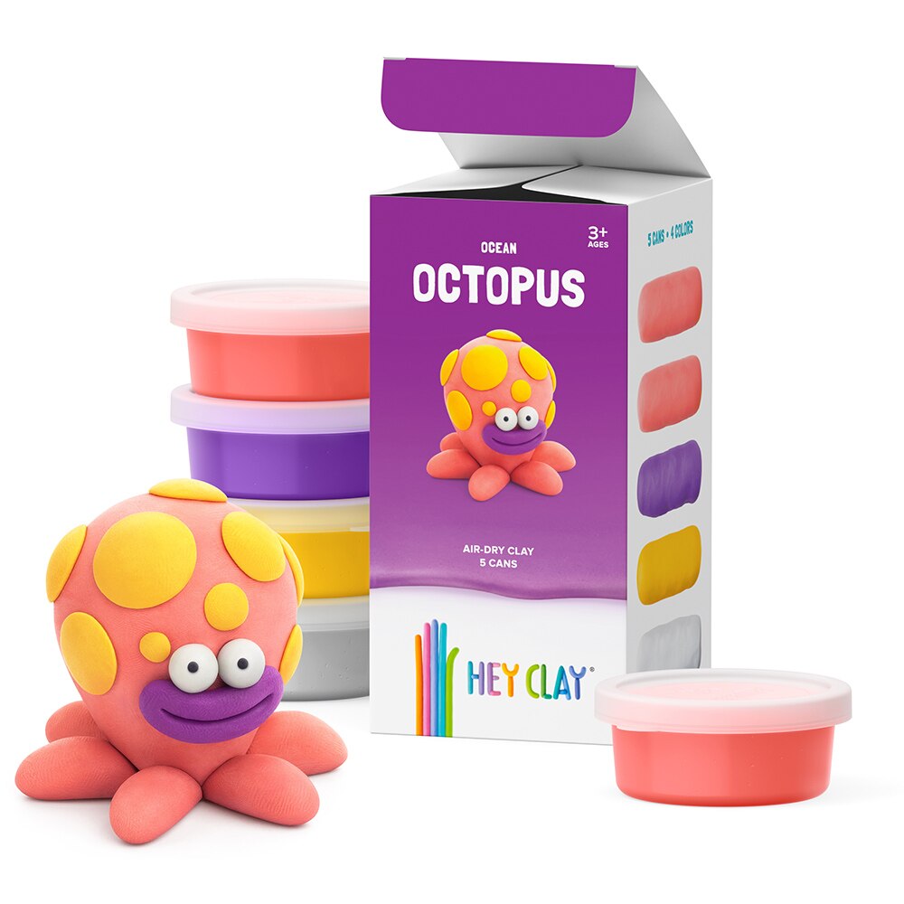 hey clay masa plastyczna ośmiornica ciastolina, piankolina ośmiornica