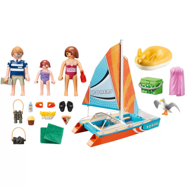 playmobil family fun 71043 katamaran, zabawki Nino Bochnia, pomysł na prezent dla 5 latka, katamaran łódka łódka playmobil,
