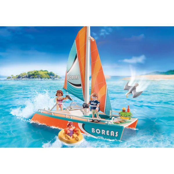 playmobil family fun 71043 katamaran, zabawki Nino Bochnia, pomysł na prezent dla 5 latka, katamaran łódka łódka playmobil,