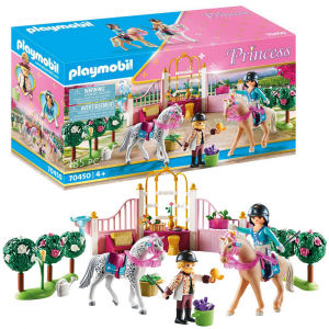 playmobil princess 70450 nauka jazdy konnej w stajni, zabawki nino Bochnia, pomysł na prezent dla 5 latki, zestaw z konikami playmobil, co kupić dziewczynce lubiącej koniki