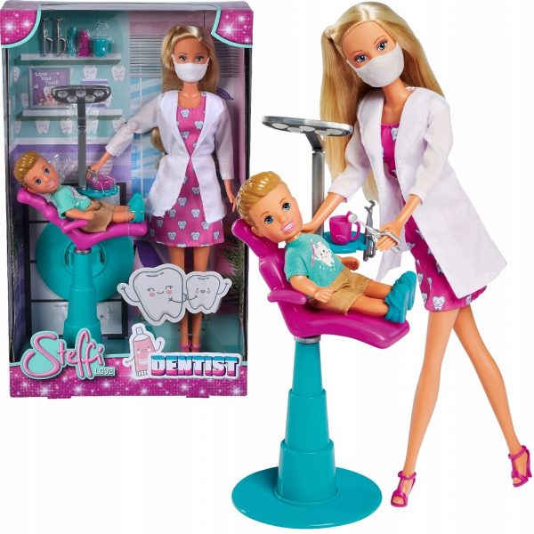 simba steffi love Lalka steffi stomatolog dentysta, zabawki Nino Bochnia, pomysł na prezent dla 5 latki, lalka barbie dentysta, lalka z maseczką na twarzy
