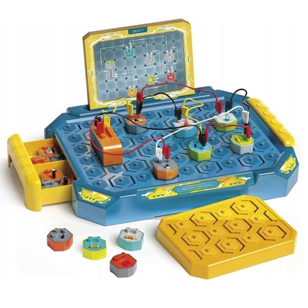 Clementoni naukowa zabawa laboratorium elektroniki 50727, zabawki Nino Bochnia, pomysł na prezent dla 8 latka, podstawy elektroniki dla chłopca, kabelki do łączenia zabawki