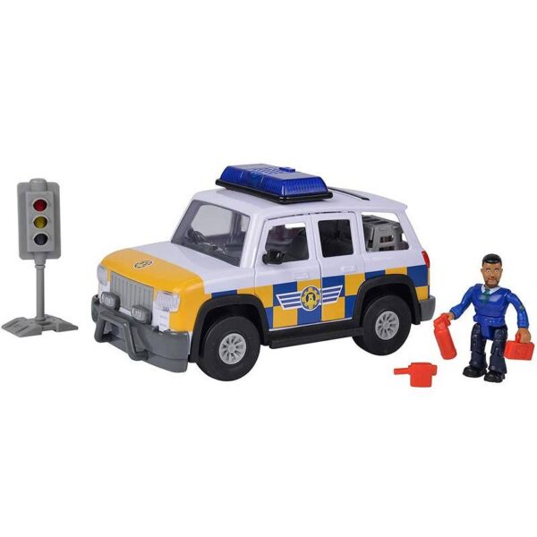 Simba strażak sam jeep policyjny z figurką malcolma, zabawki Nino Bochnia, strażak sam figurki i pojazdy, jeep policyjny malcolma