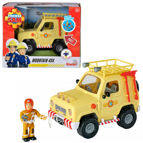 simba Strażak Sam jeep ratunkowy 4x4 z figurką strażaka sama, zabawki Nino Bochnia, pomysł na prezent dla 5 latka, pomysł na prezent dla fana strażaka sama, jeep strażaka sama z figurką