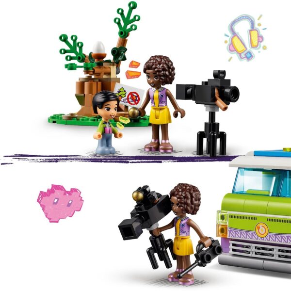 Klocki lego Friends 41749 Reporterska furgonetka, zabawki Nino Bochnia, pomysł na prezent dla 6 latki, lego 41749, nowości lego friends czerwiec 2023