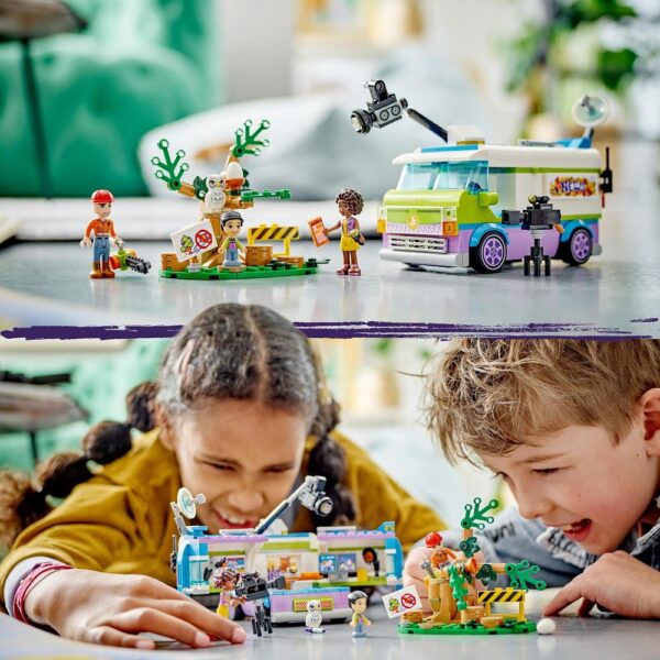 Klocki lego Friends 41749 Reporterska furgonetka, zabawki Nino Bochnia, pomysł na prezent dla 6 latki, lego 41749, nowości lego friends czerwiec 2023
