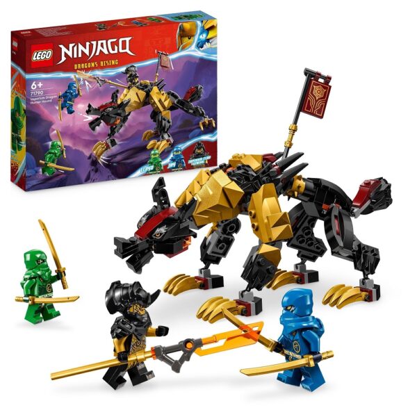 Klocki lego Ninjago 71790 Ogar Łowców Smoków, zabawki Nino Bochnia, pomysł na prezent dla 6 latka, nowości lego ninjago czerwiec 2023