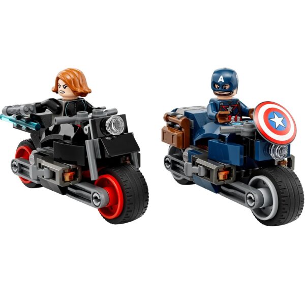 klocki lego Marvel 76260 Motocykle Czarnej Wdowy i Kapitana Ameryki, zabawki Nino Bochnia, pomysł na prezent dla 6 latka, lego avengers, lego super hero