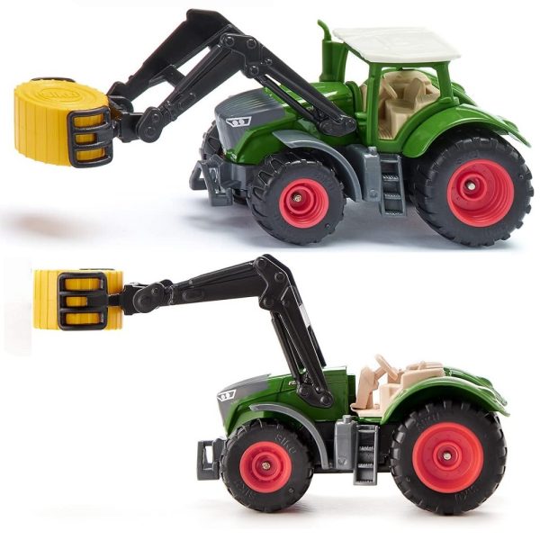 siku 1539 traktor fendt z chwytakiem do bel, zabawki nino Bochnia, metalowy traktor, zielony traktor z chwytakiem do bali,