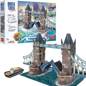 Trefl brick trick Buduj z cegły Podróże Tower Bridge 61606, zabawki Nino Bochnia, pomysł na prezent dla 8 latka, budowanie z prawdziwych cegieł, tower bridge z cegieł, mały konstruktor