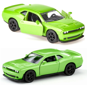 siku 1408 samochód dodge challenger srt hellcat, zabawki Nino Bochnia, metalowy samochodzik resorówka, zielony dodge challenger