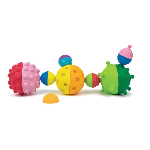 trefl lalaboom 3 odkrywcze kule 61360, zabawki Nino Bochnia, pomysł na prezent dla rocznego dziecka, skręcane kulko klocki metoda montessori