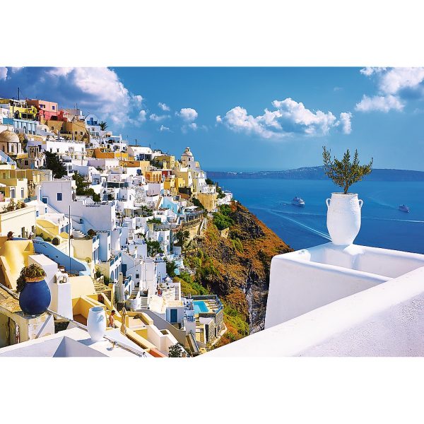 trefl puzzle 1500 el santorini grecja 26119, zabawki Nino Bochnia, puzzle 1500 elementów z santorini