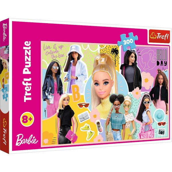 trefl puzzle 300 el twoja ulubiona barbie 23025, zabawki Nino Bochnia, puzzle z barbie dla 8 latki