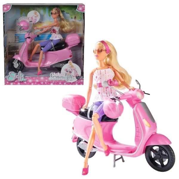 Simba steffi love lalka steffi na skuterze, zabawki Nino Bochnia, lalka jak Barbie, lalka barbie ze skuterem
