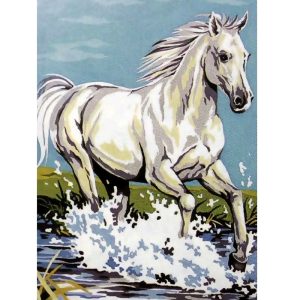 malowanie po numerach biały koń, zabawki Nino Bochnia, obraz do malowania na płótnie, obraz z koniem