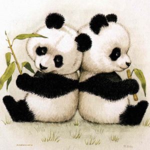 malowanie po numerach pandy S, zabawki Nino Bochnia, obraz do malowania na płótnie, obraz z pandami