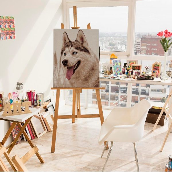 malowanie po numerach pies husky, zabawki Nino Bochnia, obraz do malowania na płótnie
