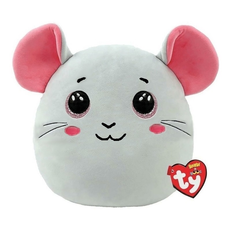 maskotka poduszka squishy beanies ty myszka catnip 22 cm, zabawki Nino Bochnia, poduszka do przytulania, miękki pluszak squishy myszka