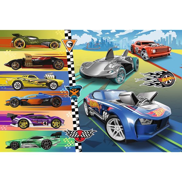 trefl puzzle maxi 24 el szybkie hot wheels 14362, puzzle dla 3 latka, maxi puzzle z samochodami, zabawki Nino Bochnia