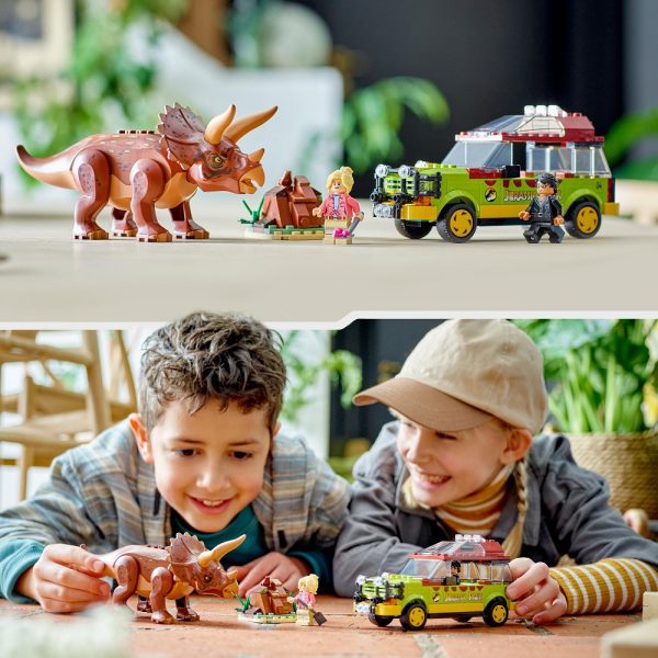 klocki lego Jurassic World 76959 Badanie triceratopsa, zabawki Nino Bochnia, klocki lego jurassic world, dinozaury z lego