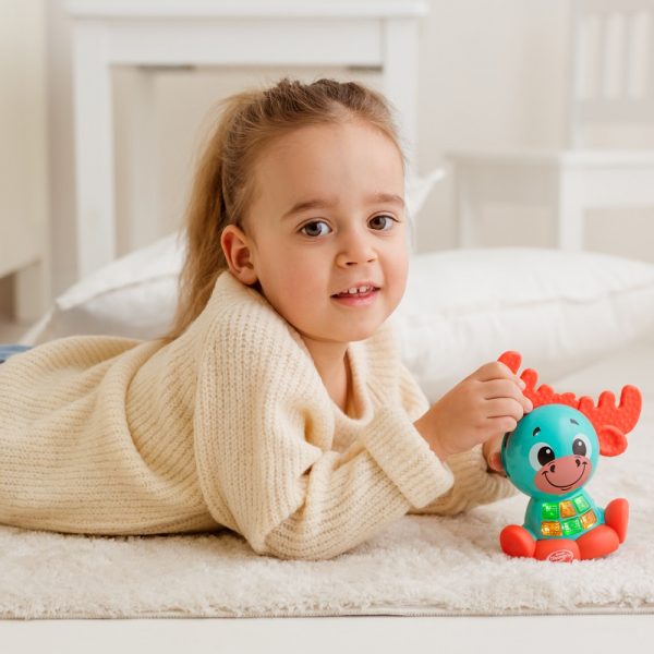 Dumel discovery interaktywny zwierzak bystry łoś DD50089, zabawki Nino Bochnia, zabawka dla 2 latka, grająca zabawka z piosenkami