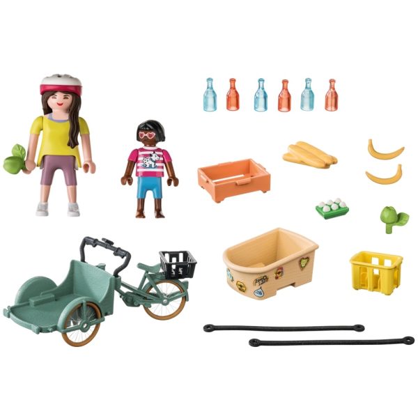 Playmocil Country 71306 rower towarowy, zabawki Nino Bochnia, p[omysł na prezent dla 5 latki, rower towarowy z playmobil