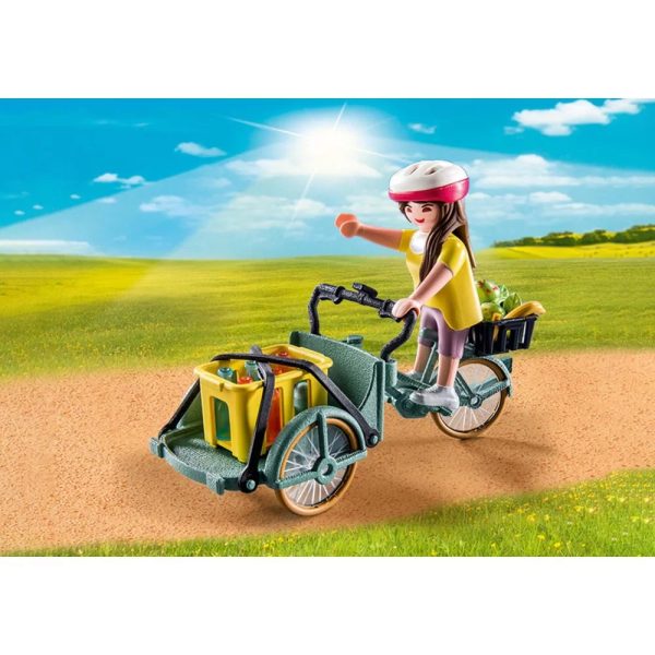 Playmocil Country 71306 rower towarowy, zabawki Nino Bochnia, p[omysł na prezent dla 5 latki, rower towarowy z playmobil