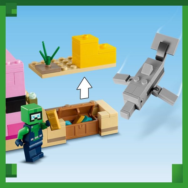 Klocki lego Minecraft 21247 Dom aksolotla, zabawki Nino Bochnia, klocki lego minecraft 21247, dom aksolotla z lego, pomysł na prezent dla 8 latka