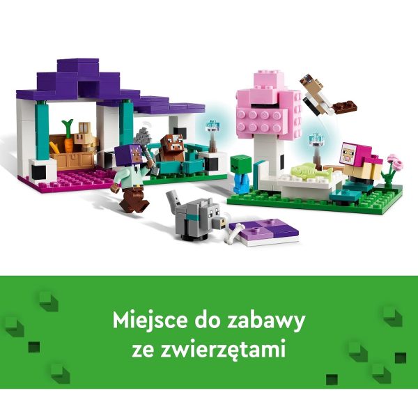 Klocki lego minecraft 21253 Rezerwat zwierząt, zabawki Nino Bochnia, nowości lego minecraft styczeń 2024, co kupić 8 latkowi na prezent