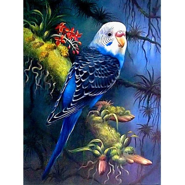 diamentowa mozaika Diamond painting haft diamentowy papuga falista, zabawki nino Bochnia, obrazek z diamencików, obrazek do wyklejania z koralików