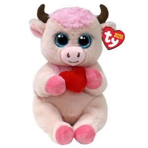 pluszak ty beanie bellies krówka z sercem sprinkles, zabawki Nino Bochnia, przytulanka dla maluszka, maskotka krówka, pluszak krowa