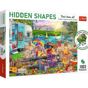 trefl puzzle 1003 el hidden shapes wycieczka kamperem 10677, zabawki Nino Bochnia, pomysł na prezent dla 12 latka, puzzle z kotami
