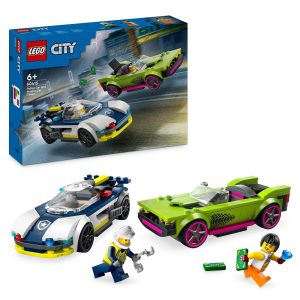 Klocki Lego City 60415 Pościg radiowozu za muscle carem, zabawki nino Bochnia, pomysł na prezent dla 6 latka, nowosci lego city styczeń 2024,