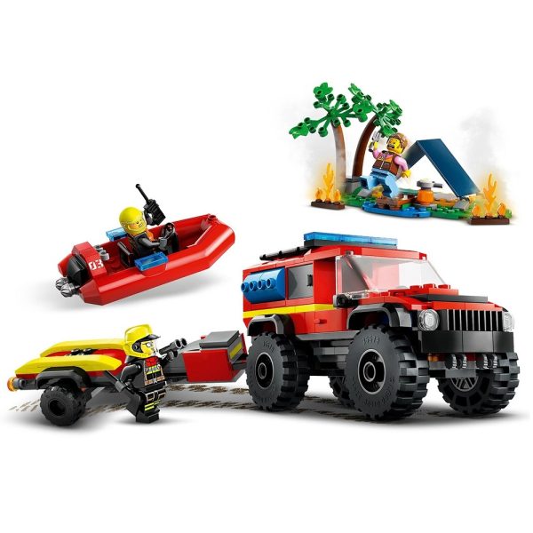 Klocki Lego city 60412 Terenowy wóz strażacki z łodzią ratunkową, zabawki Nino Bochnia, nowość lego city styczeń 2024, lego city straż pożarna