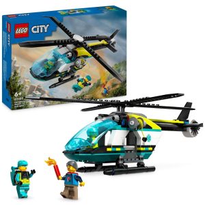 Klocki lego city 60405 Helikopter ratunkowy, zabawki Nino Bochnia, pomysł na prezent dla 6 latka, helikopter lego city, nowości lego styczeń 2024