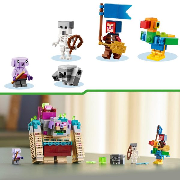Klocki lego minecraft 21257 Decydujące starcie z Dewastatorem, zabawki Nino Bochnia, pomysł na prezent dla 8 latka, lego minecraft nowość styczeń 2024
