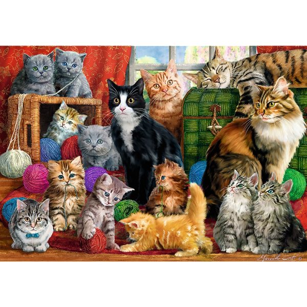 trefl puzzle 1000 el kocie spotkanie 10555, zabawki Nino Bochnia, pomysł na prezent dla miłośniczki kotów, puzzle 1000 elementów z kotami, pomysł na prezent dla 13 latki lubiącej koty