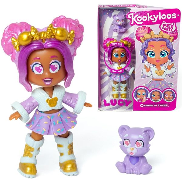 Magicbox Kookyloos Pets Party laleczka Lucy z misiem, zabawki Nino Bochnia, laleczka zmieniająca wyraz twarzy