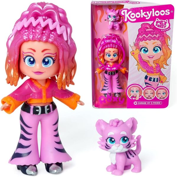 Magicbox Kookyloos Pets Party laleczka Roxy z tygryskiem, zabawki Nino Bochnia,laleczka zmieniająca wyraz twarzy