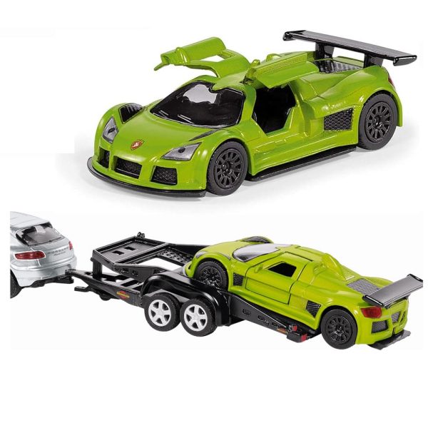Siku 2544 samochód osobowy z przyczepą, zabawki Nino Bochnia, pomysł na prezent dla fana samochodów, metalowo plastikowe samochody do kolekcjonowania