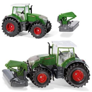 siku 2000 traktor Fendt 942 Vario z kosiarką czołową, zabawki Nino Bochnia, pomysł na prezent dla 6 latka, metalowo plastikowy traktor z kosiarką
