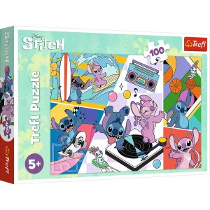 trefl puzzle 100 el Lilo i Stitch wspomnienia Lilo i Stitch 16473, zabawki Nino Bochnia, pomysł na prezent dla 6 latka, puzzle z bajki Lilo i Stitch