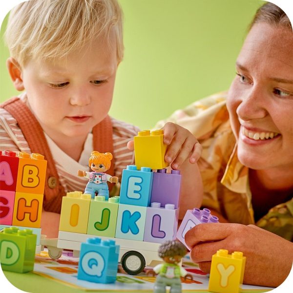 Klocki Lego Duplo 10421 Ciężarówka z alfabetem, zabawki Nino bochnia, pomysł na prezent dla 3 latka, samochodzik z literkami z klocków duplo, nauka alfabetu z duplo