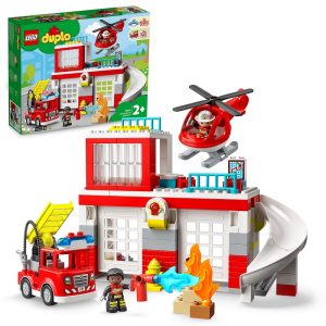 Klocki Lego Duplo 10970 remiza strażacka i helikopter, zabawki nino Bochnia, pomysł na prezent dla 3 latka, lego duplo straż pożarna, straż pożarna z klocków lego dla maluszka