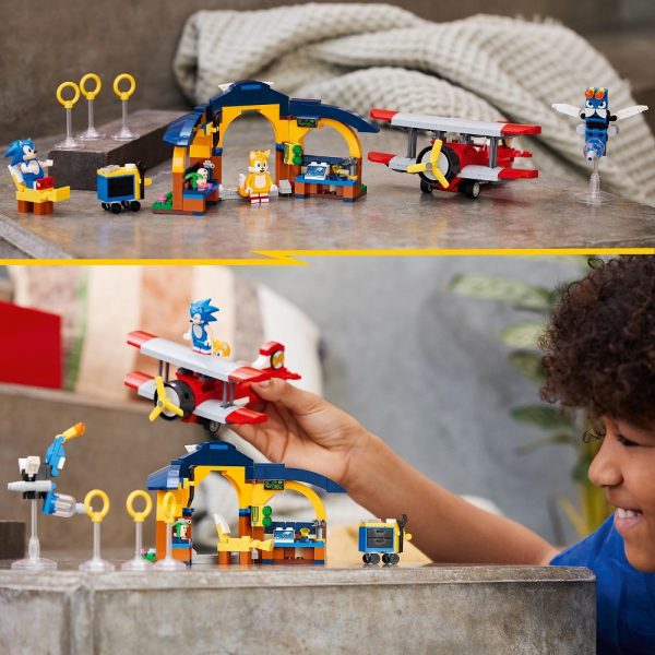 Klocki Lego Sonic the Hedgehog 76991 Tails z warsztatem i samolot Tornado, zabawki Nino Bochnia, pomysł na prezent dla 6 latka, lego z sonikiem