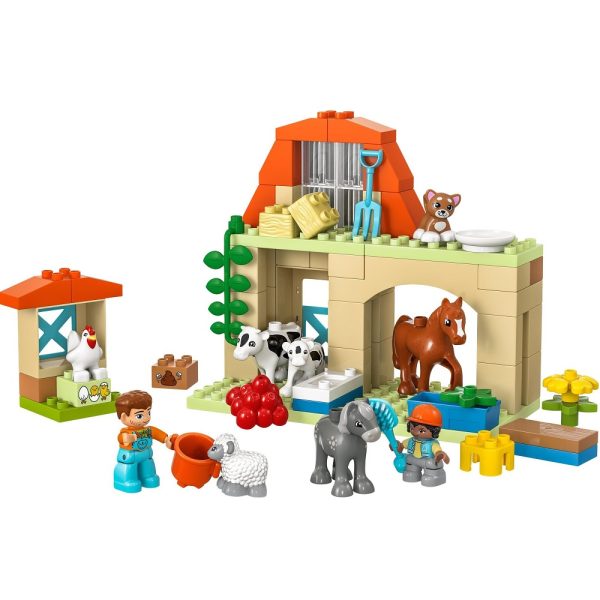 Klocki lego duplo 10416 Opieka nad zwierzętami na farmie, zabawki Nino Bochnia, pomysł na prezent dla 3 latki, fajny prezent dla małego miłośnika koników, stadnina ze zwierzątkami i konikami z lego duplo