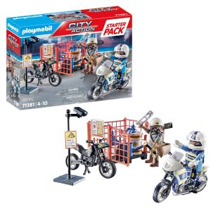 Playmobil City action 71381 Starter Pack Policja, zabawki Nino Bochnia, pomysł na prezent dla 5 latka, playmobil policja, policjanci playmobil z motorami