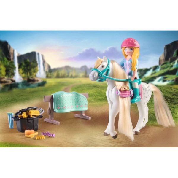 Playmobil Horses of waterfall 71354 Isabella i klacz Lioness z myjnią dla koni, zabawki Nino Bochnia, zestaw playmobil z konikami, zabawki konik do czesania playmobil