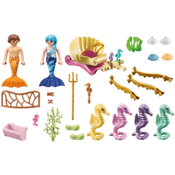 Playmobil Princess Magic 71500 podwodni mieszkańcy z powozem koników morskich, zabawki Nino Bochnia, pomysł na prezent dla 6 latki, syrenki playmobil, zestaw z syrenkami
